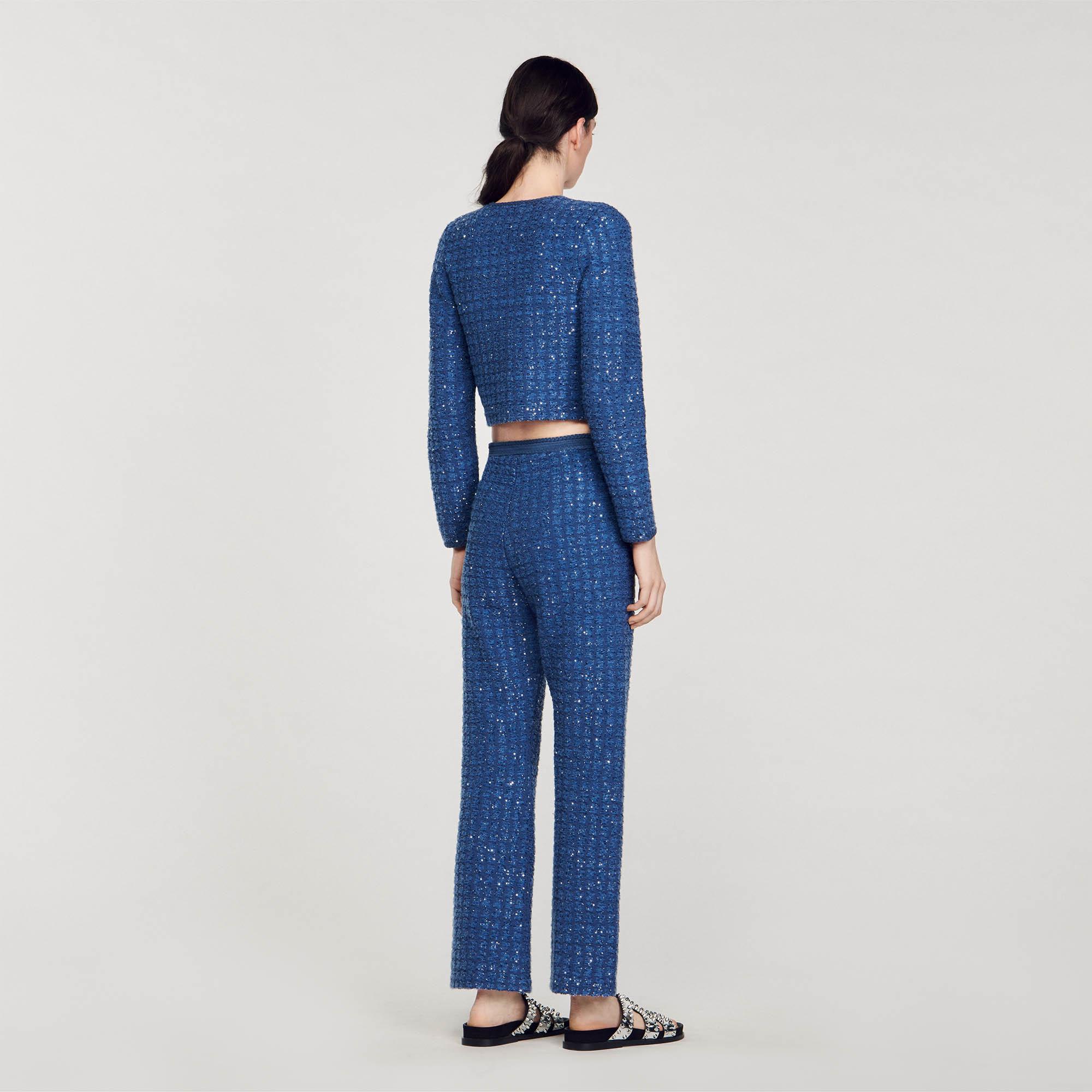 Palm Cropped Blazer in blue