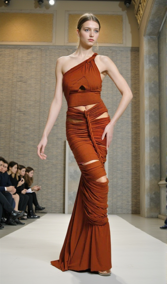 TAMMY BROWN TWISTED ONE-SHOULDER CUTOUT TOP