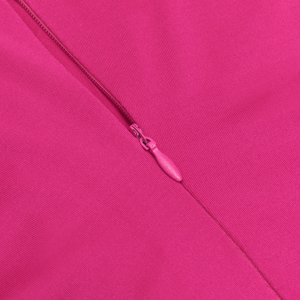 RUFFLED NECKLINE BACK HIGH SLIT MAXI DRESS-Ownci