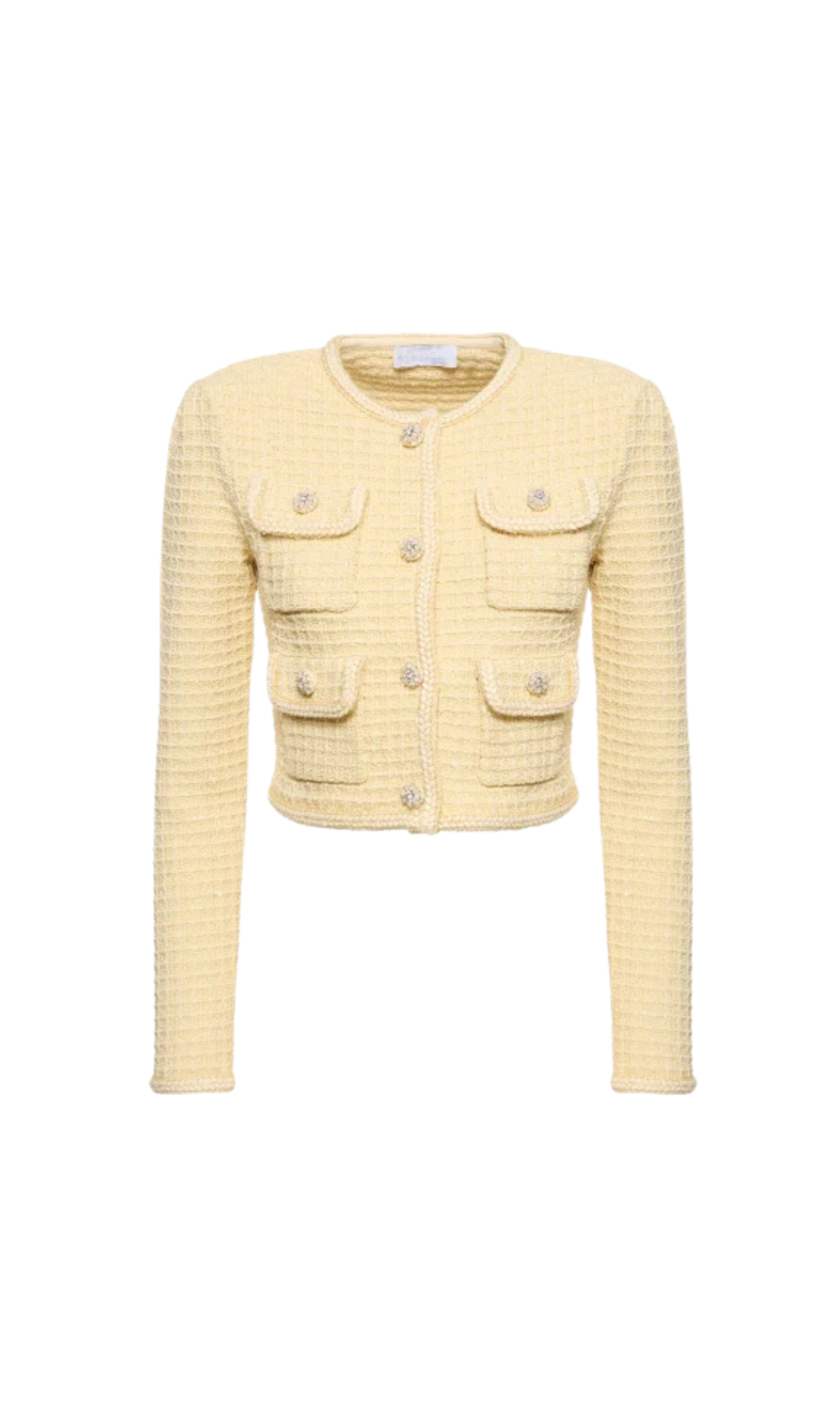 YELLOW TEXTURED KNIT JACKET-Ownci