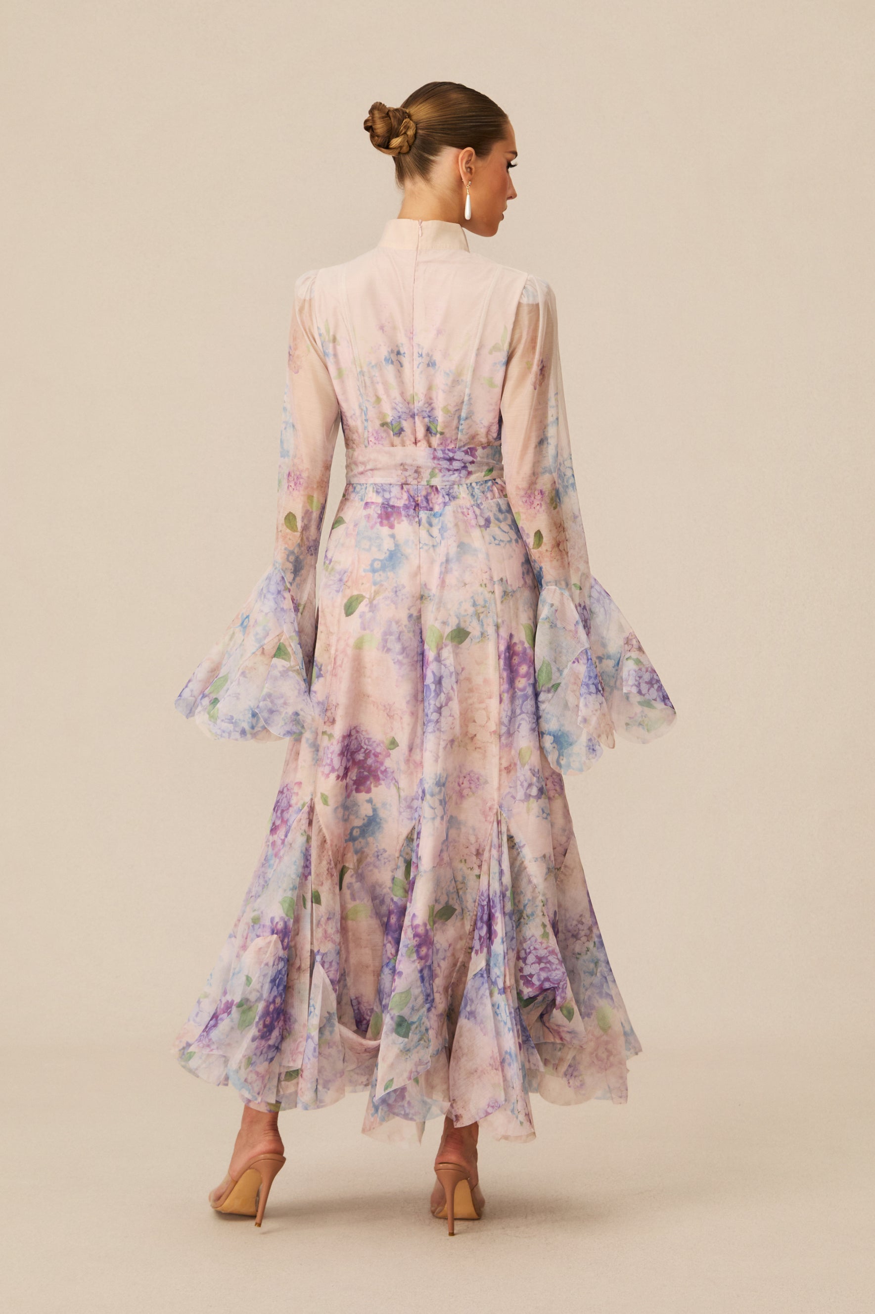 Alessia Long Sleeve Floral Mock Neck Maxi Dress