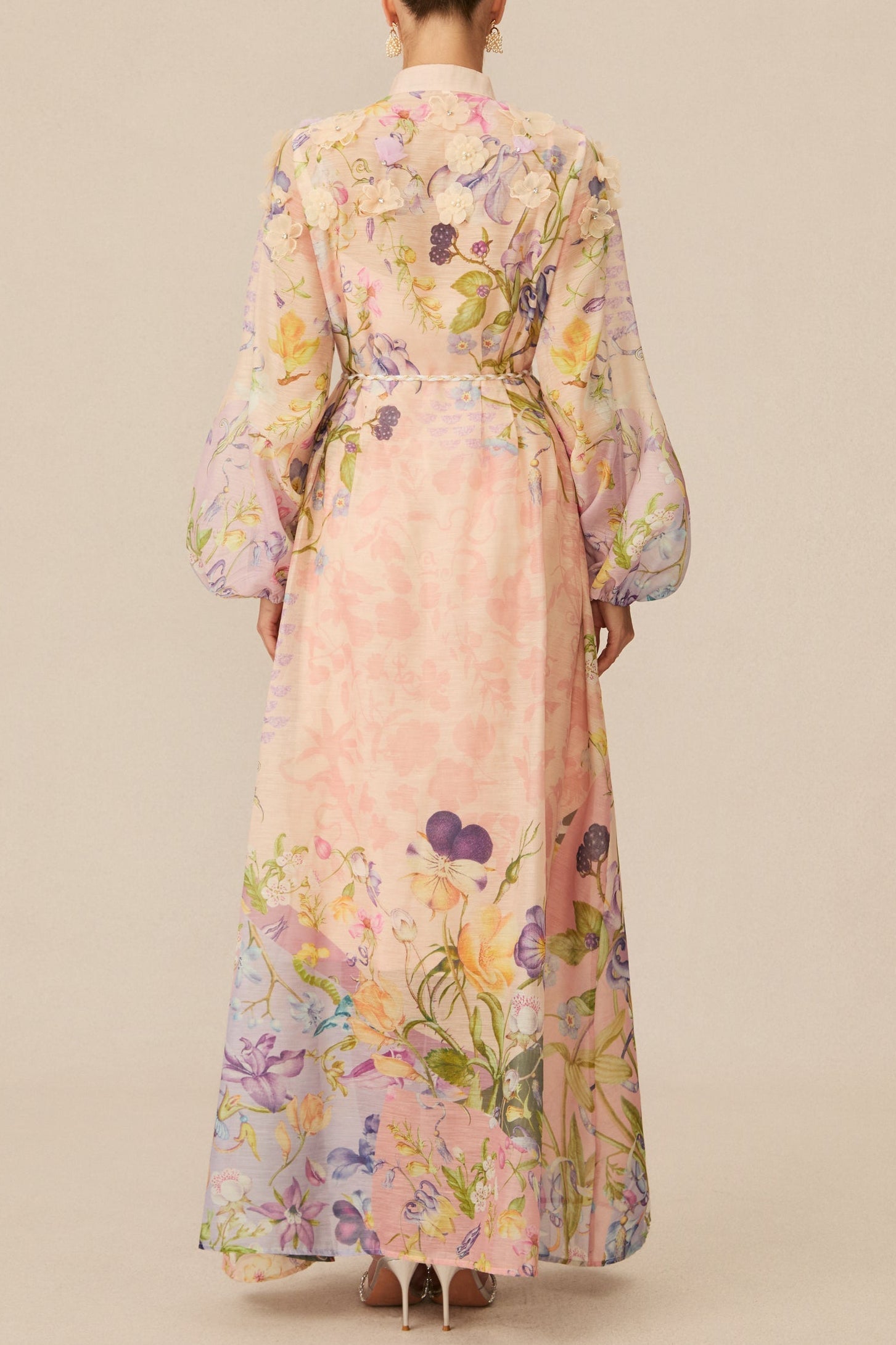 Kate Floral Print Tie Waist Maxi Dress