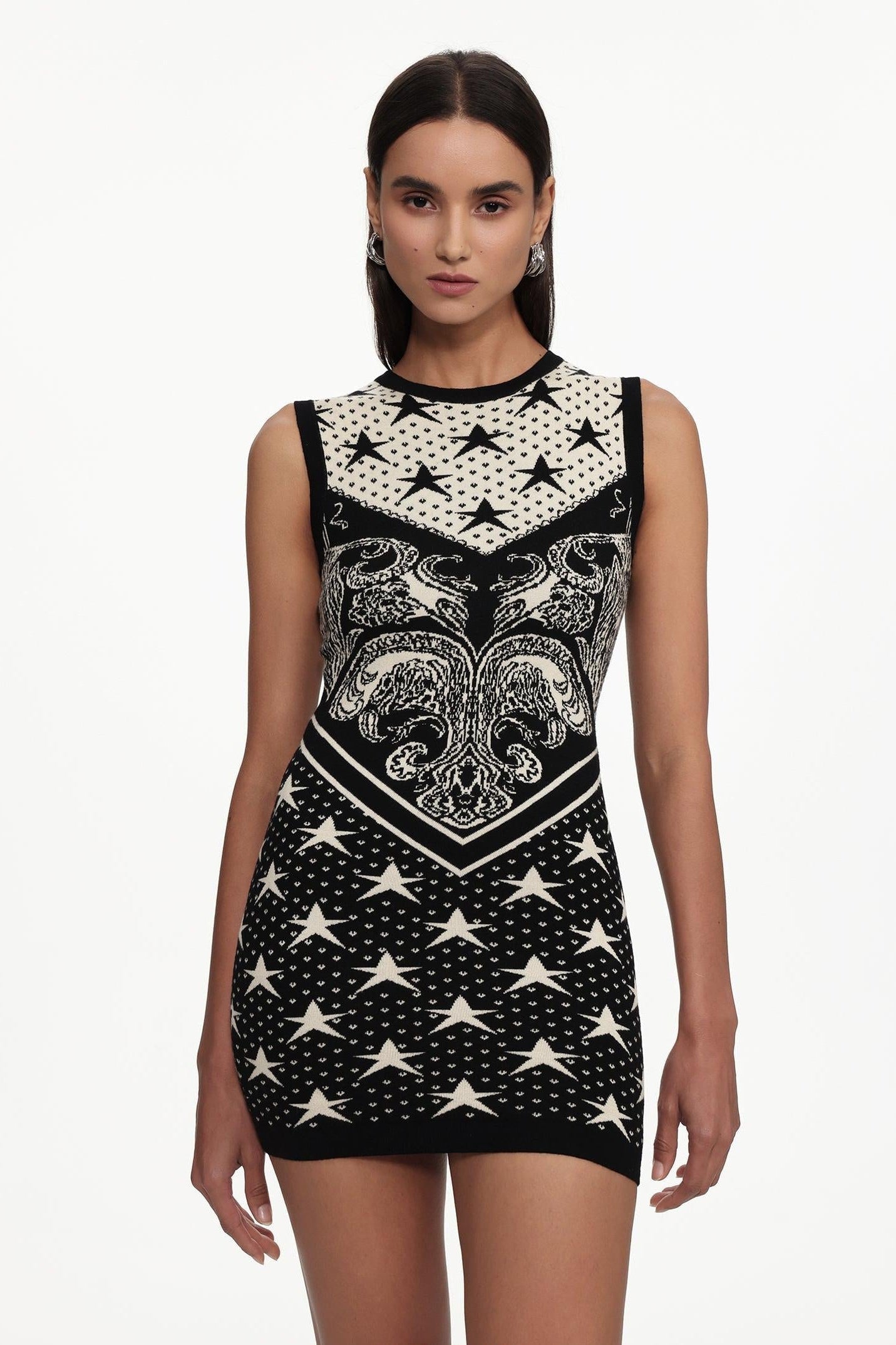 Madelynn Classic Contour Jacquard Knit Mini Dress