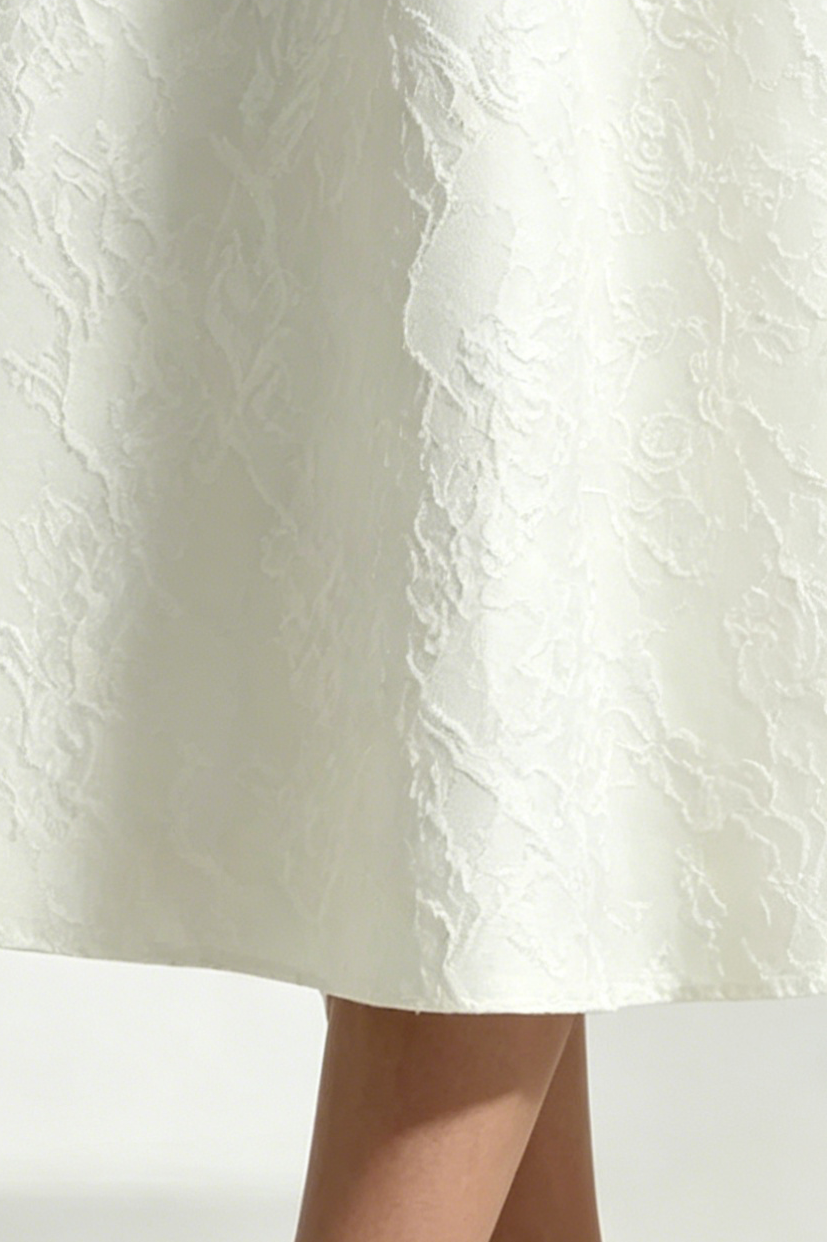 Elegant Cape Saoirse Midi Dress - Ivory