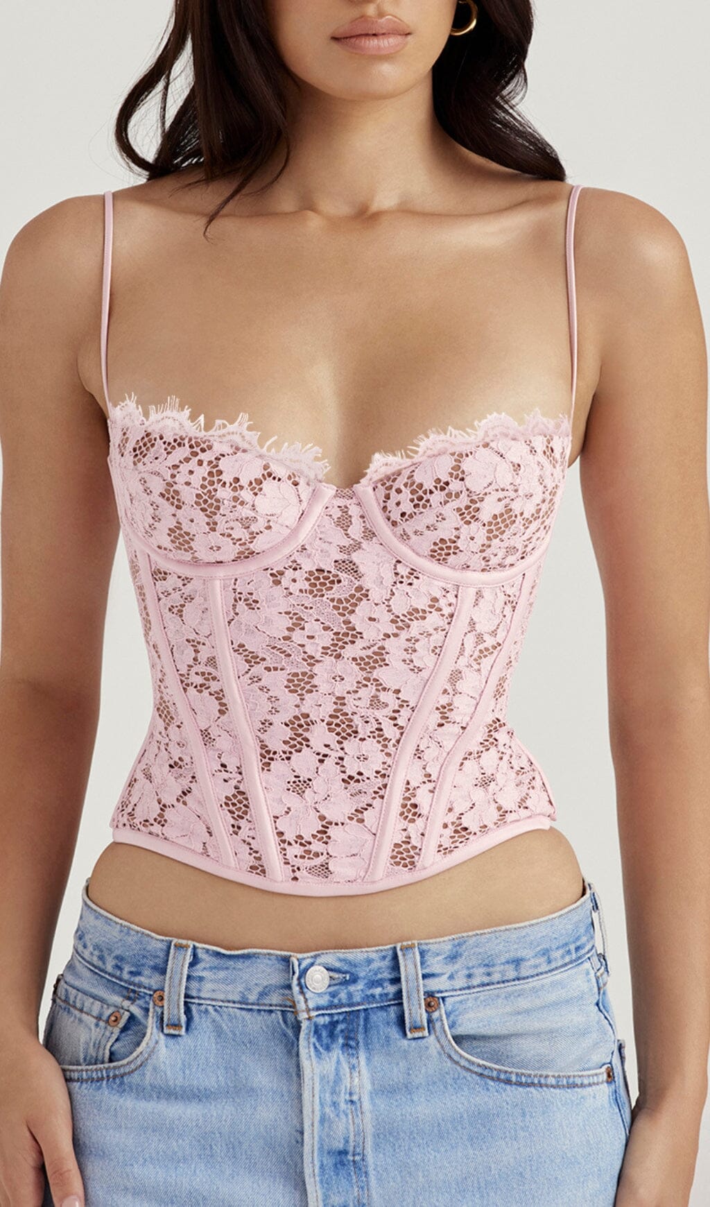 Floral Lace Corset Cami Top