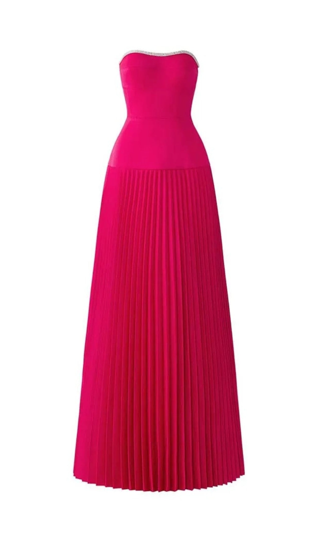 ALIENOR ROSE RED STRAPLESS MAXI DRESS