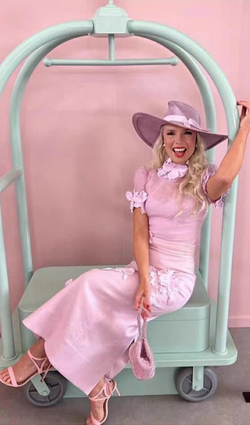 FLORAL APPLIQUÉD MESH MIDI SKIRT SET