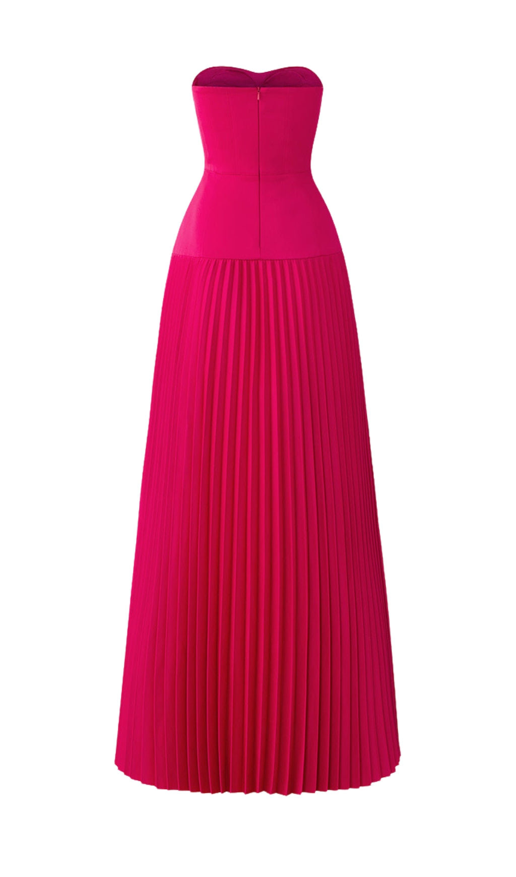 ALIENOR ROSE RED STRAPLESS MAXI DRESS