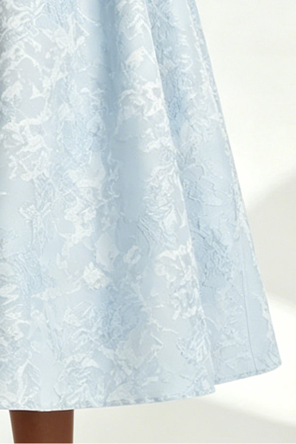 Lace Embroidery Saoirse Midi Dress - Blue