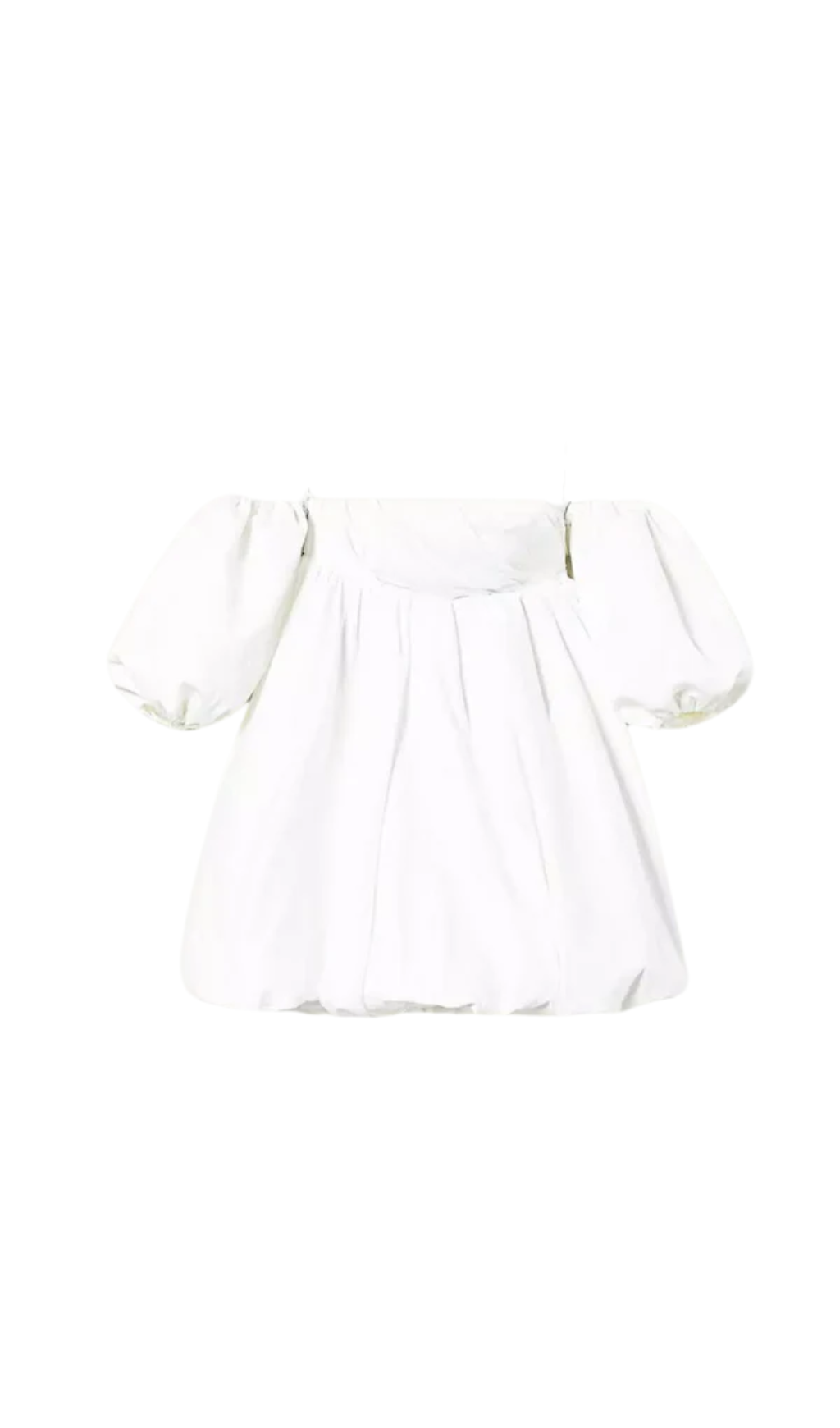 puff sleeve duchesse  mini dress in white