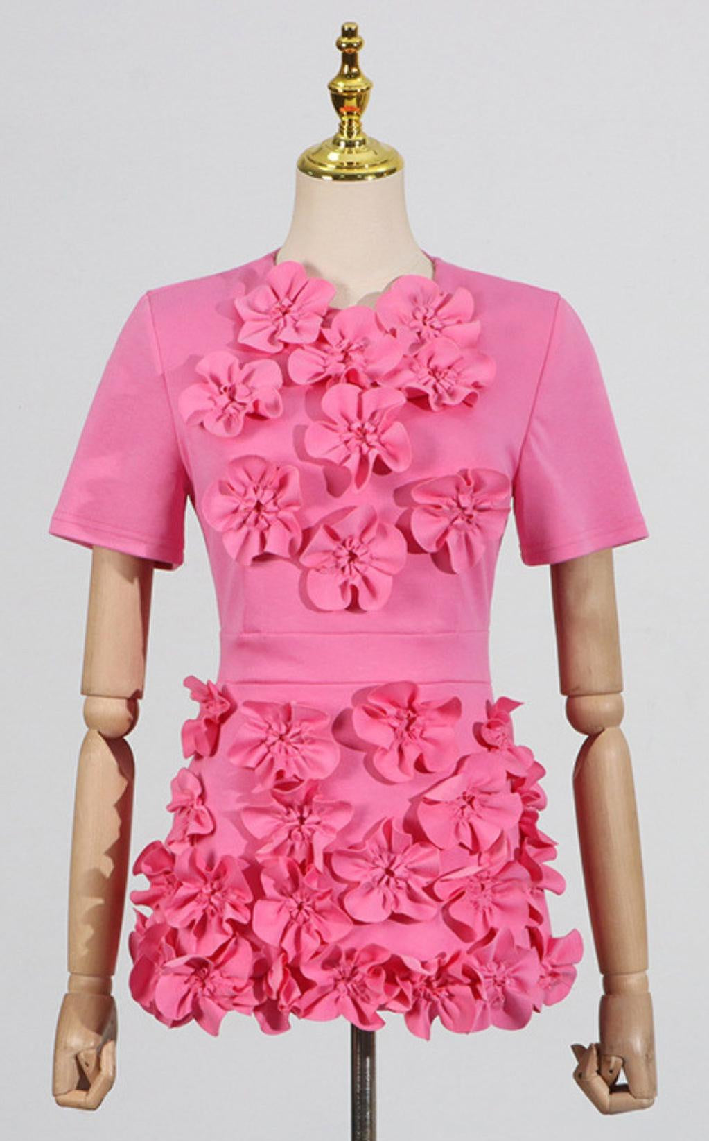 trista Flower Two-Piece Set in pink