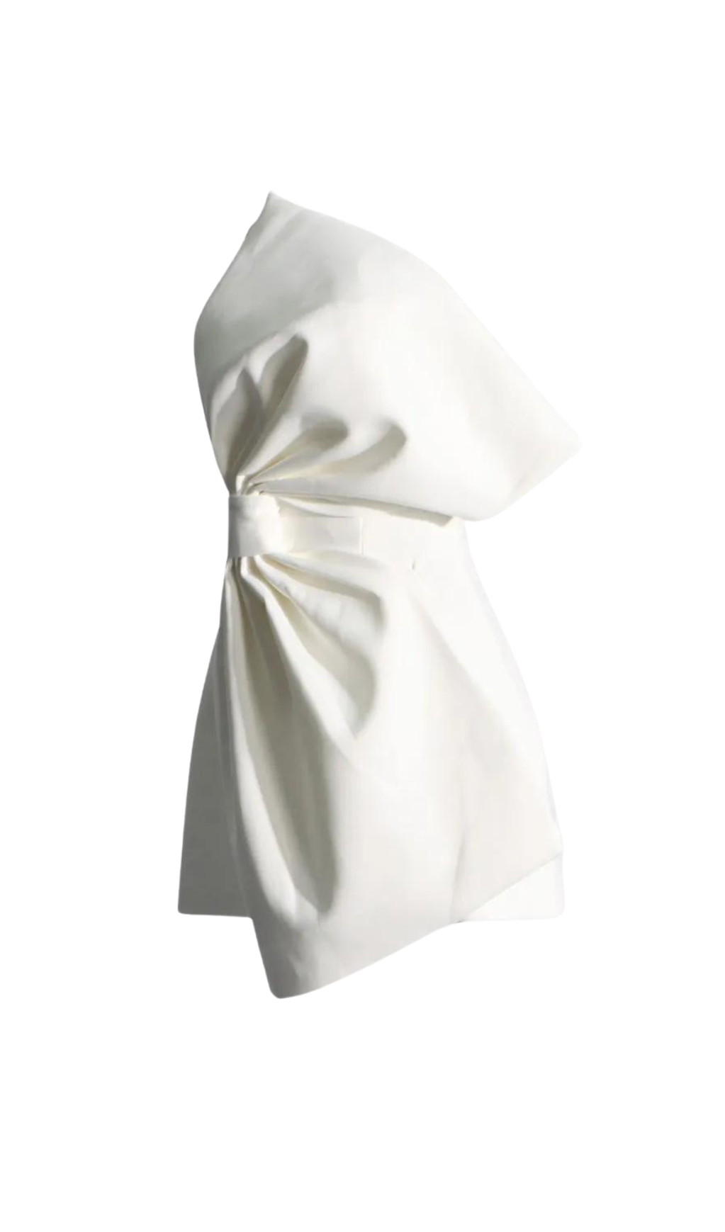 EVANGELINE STRAPLESS BOW MINI DRESS IN WHITE
