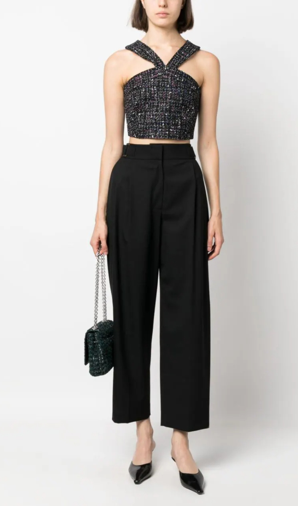 TWEED CROP TOP-Ownci