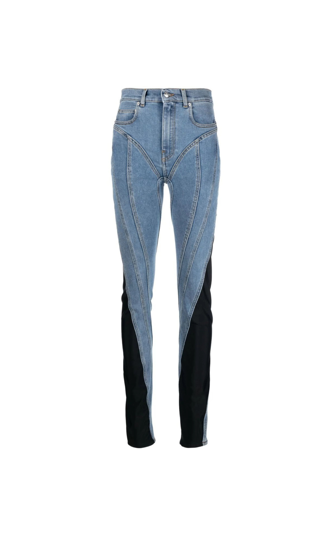 TWIST-PANELLED HIGH-WAIST JEANS-Ownci