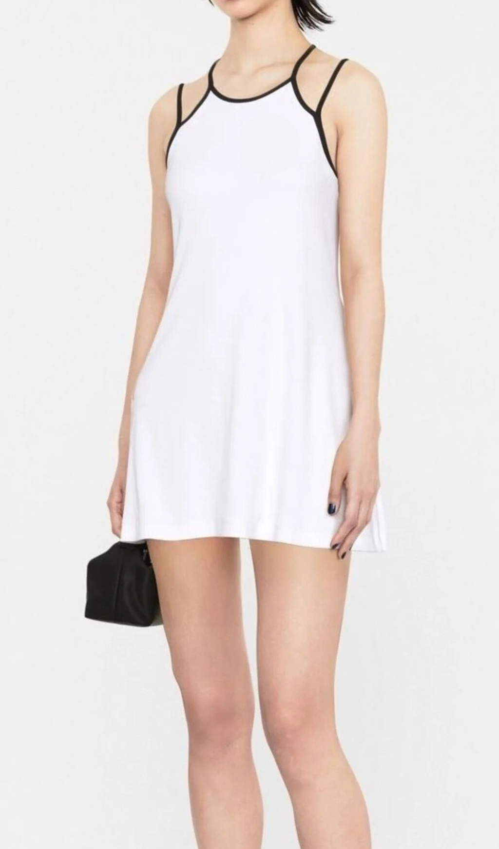 WHITE AND BLACK MOON LOGO ORGANIC COTTON MINI DRESS-Ownci