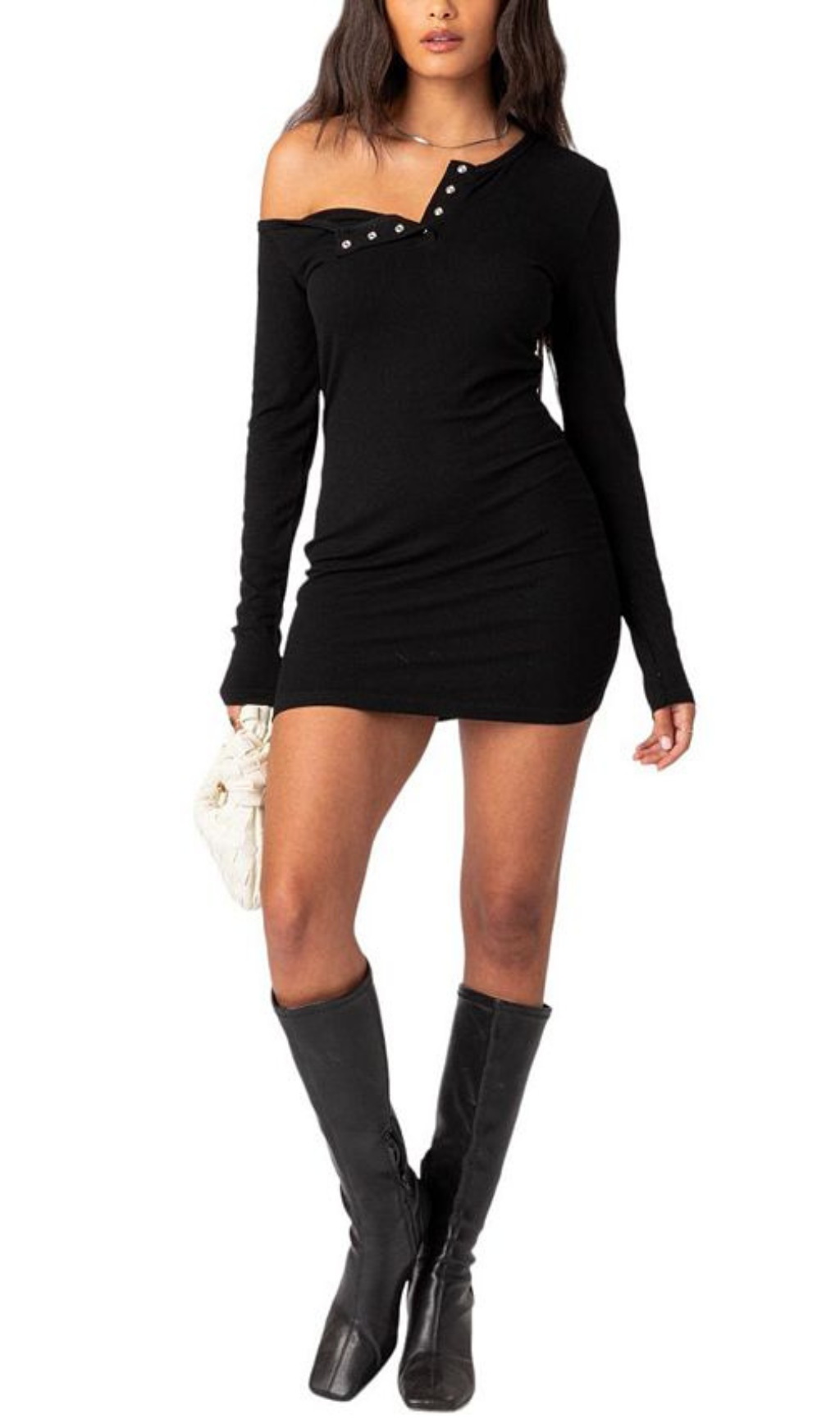 SOLESTE RIBBED MINI DRESS-Ownci