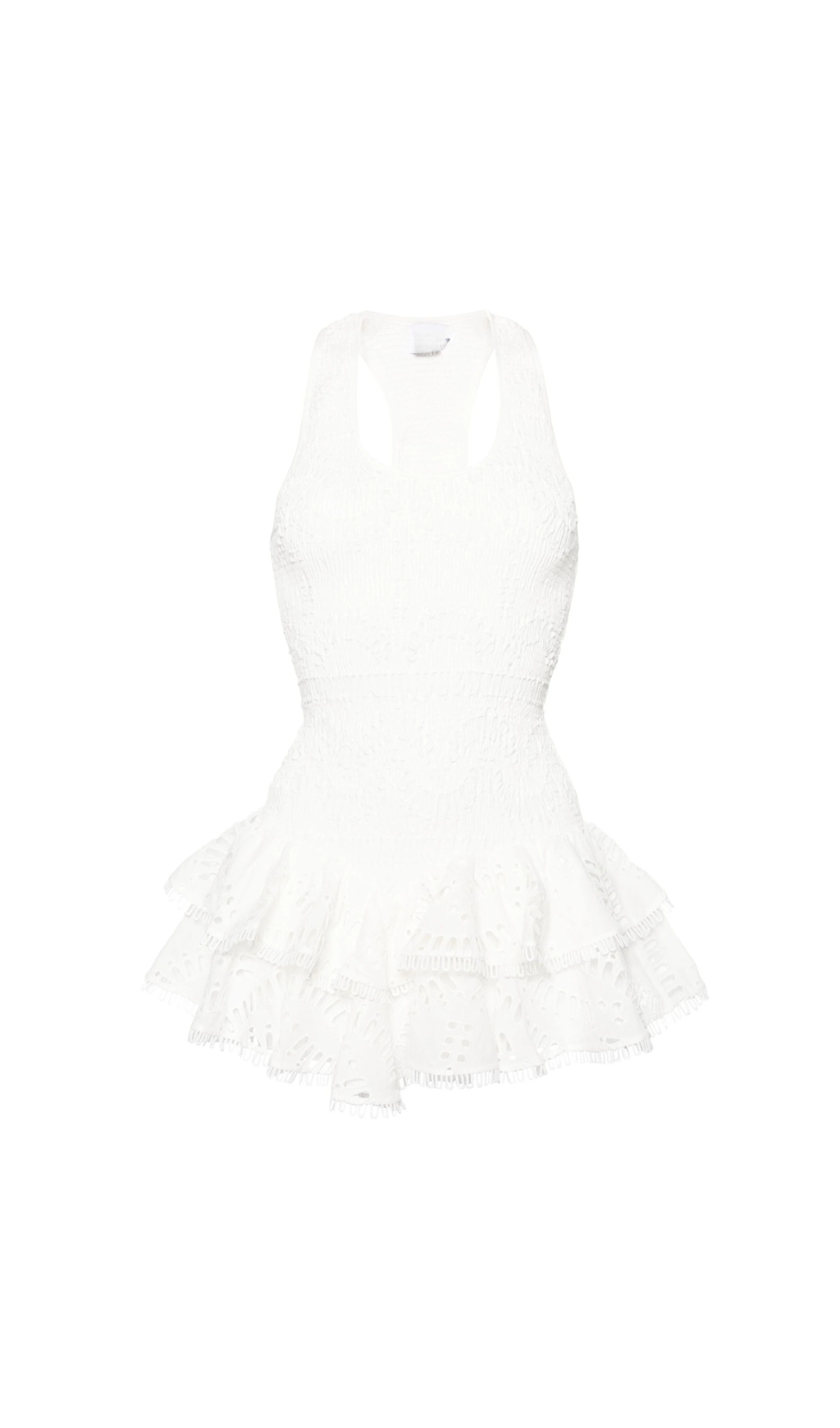 WHITE VIRKA BRODERIE ANGLAISE MINI DRESS-Ownci