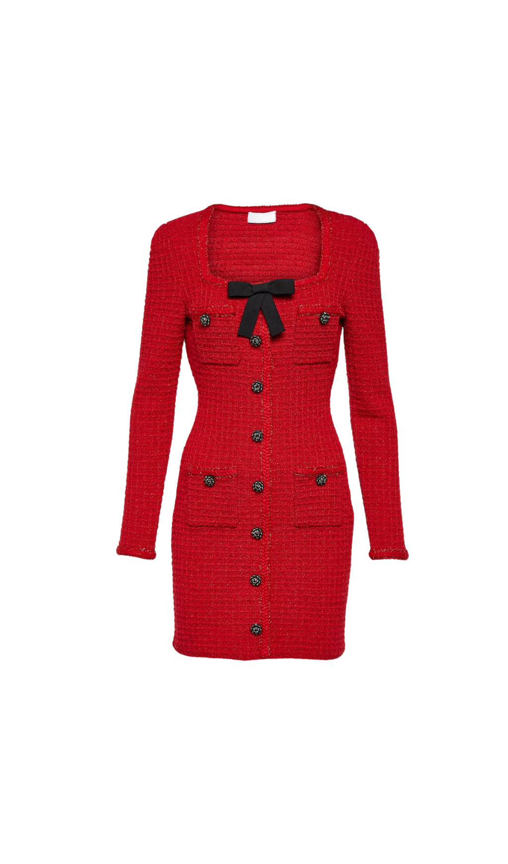 新作【Self Portrait】Red Knit Bow Mini Dress Red Knit Heart Buttoned Mini Dress – self-portrait