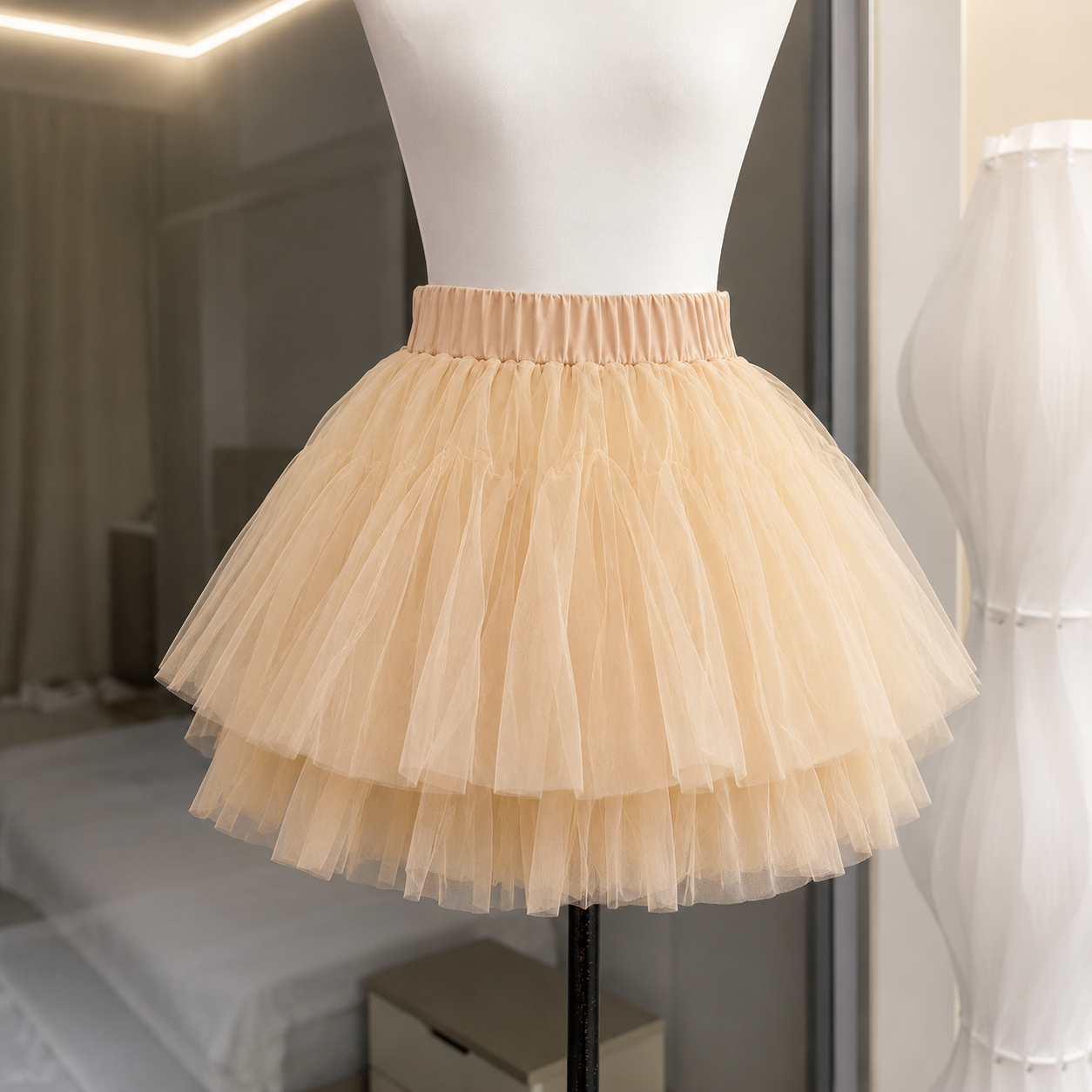 Halter Lace Corset & Puffy Tulle Skirt Two-Piece Set