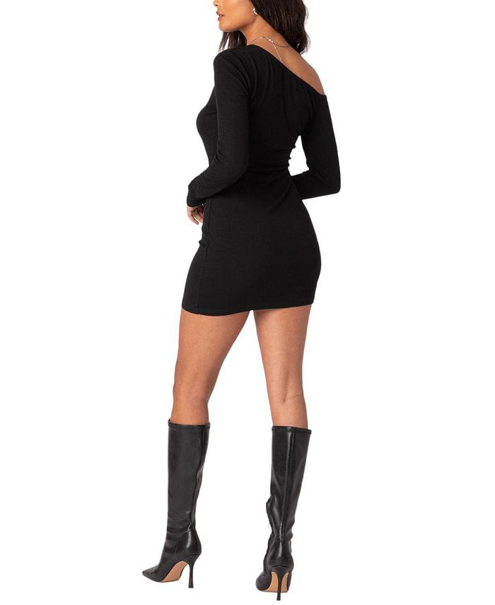 SOLESTE RIBBED MINI DRESS-Ownci