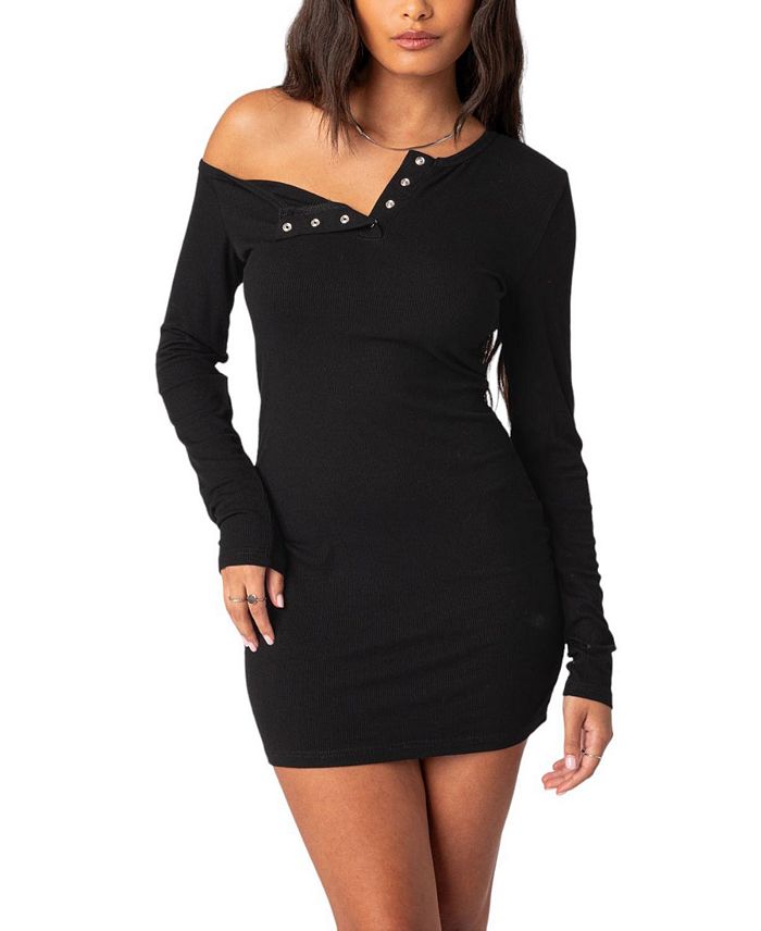 SOLESTE RIBBED MINI DRESS-Ownci