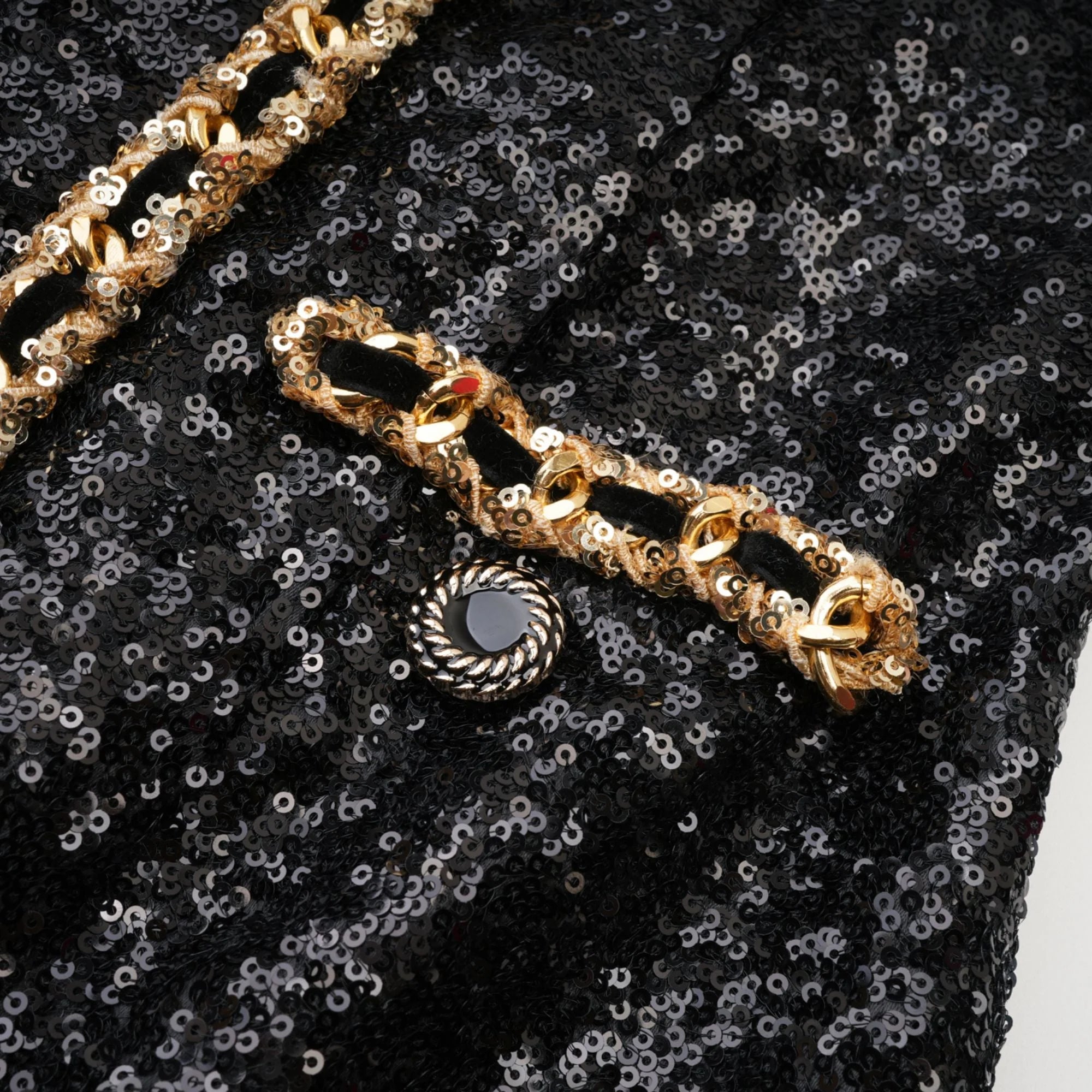 SEQUIN CHAIN STRAPLESS MINI DRESS-Ownci