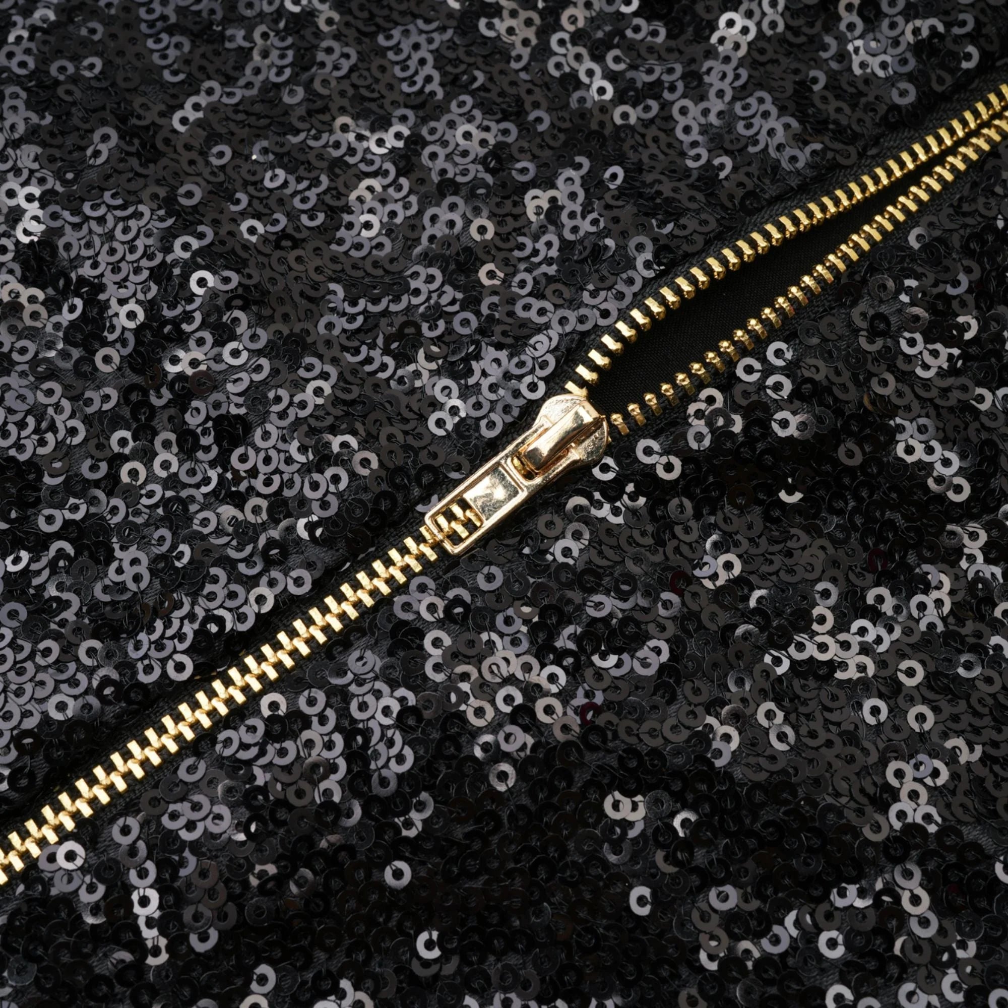 SEQUIN CHAIN STRAPLESS MINI DRESS-Ownci