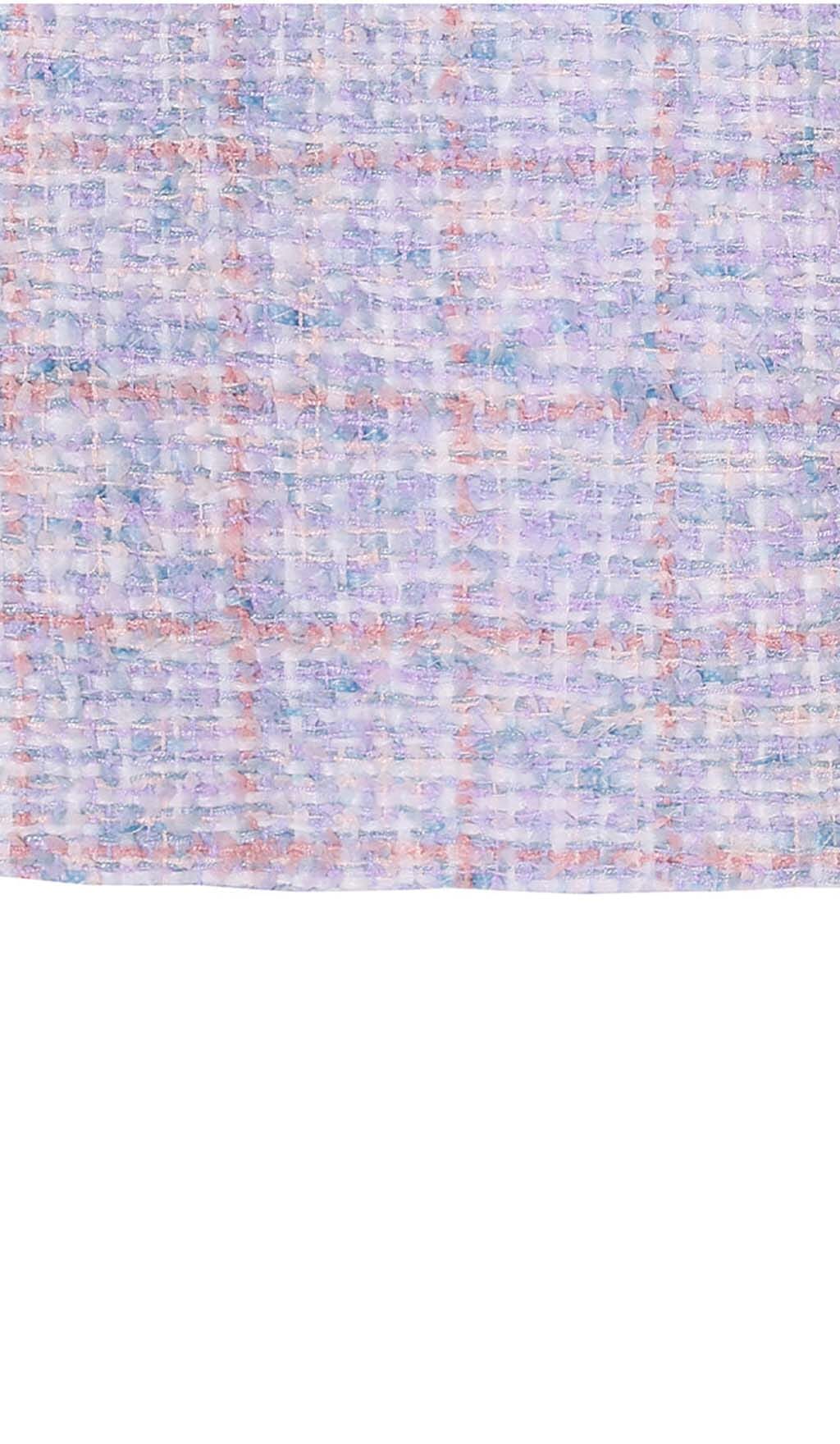 BOWTIE TWEED MINI DRESS IN LAVENDER