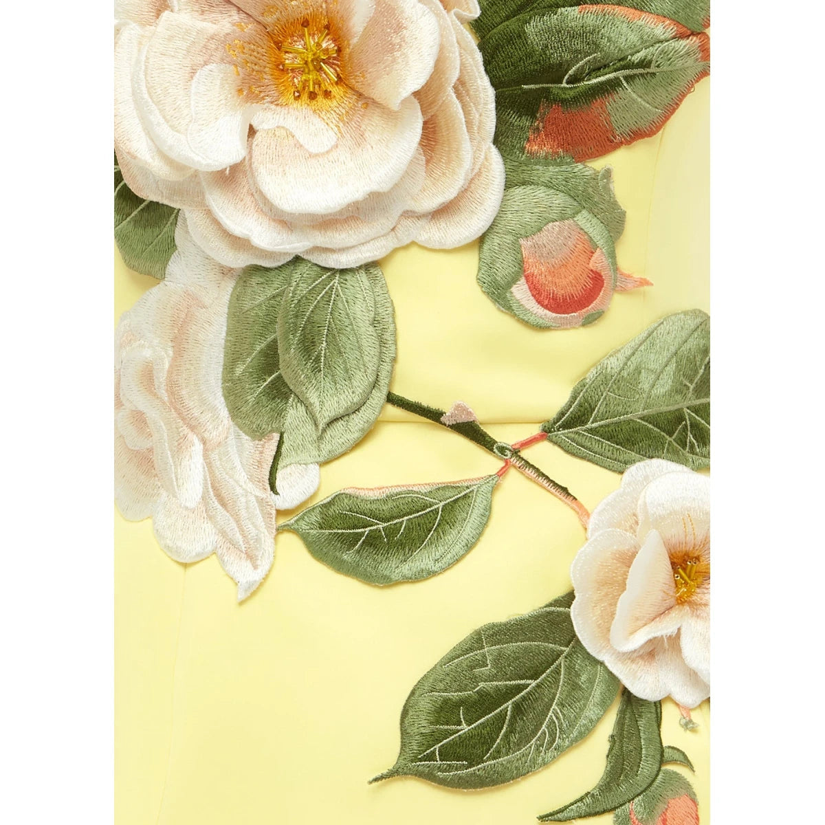 SUZANNE APPLIQUÉ FLORAL BUSTIER MINI DRESS IN YELLOW