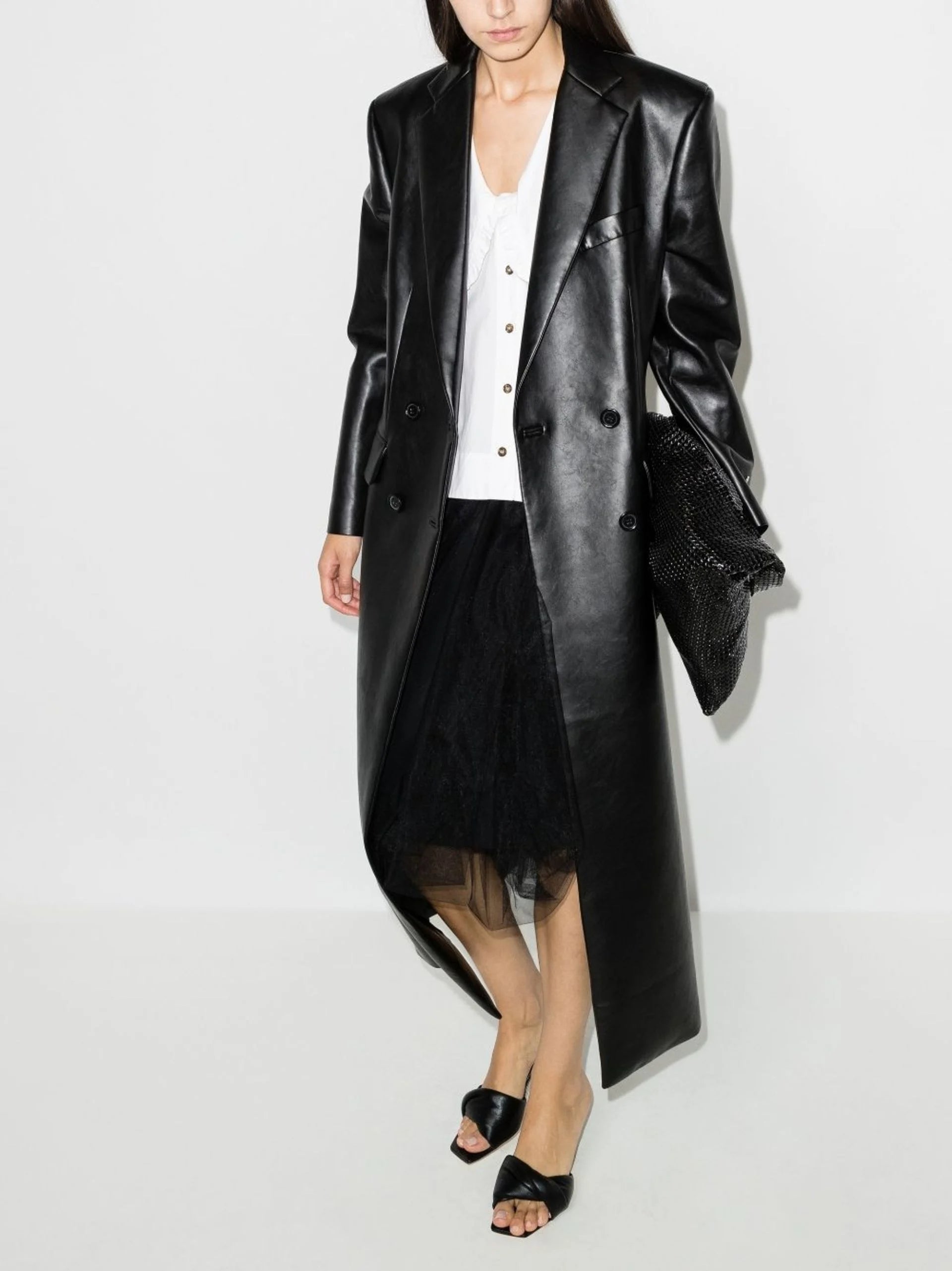 WHITE OVERSIZED COLLAR COTTON BLOUSE-Ownci