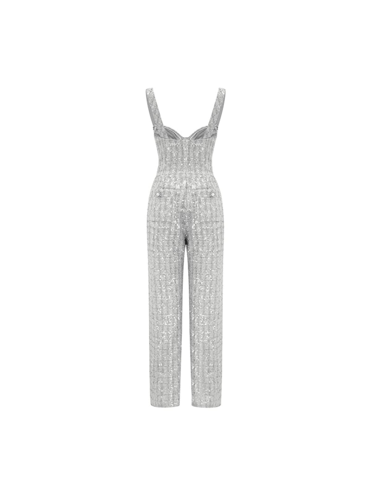 Roan Sequin Tweed Jumpsuit