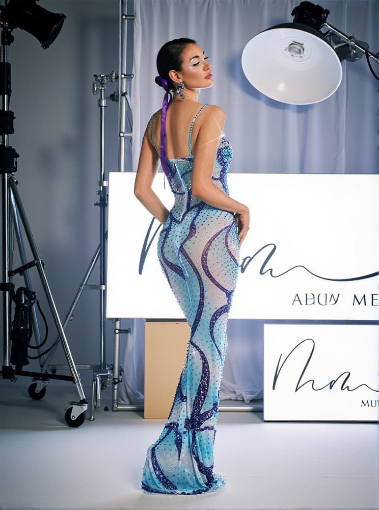 Cro��a Spaghetti Print Crystal Maxi Dress