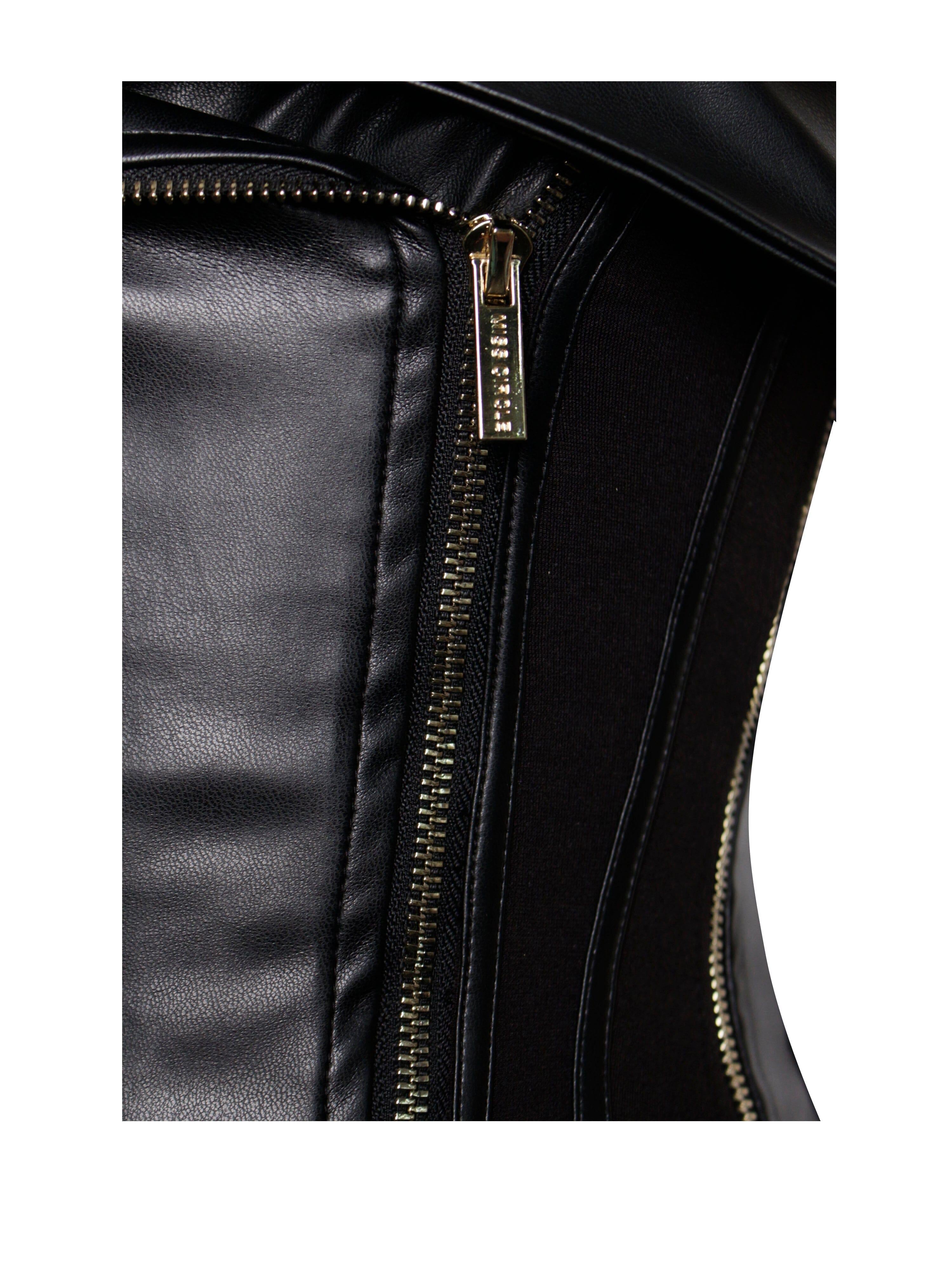 MERLINA BLACK VEGAN LEATHER BUSTIER TOP – Artofcb