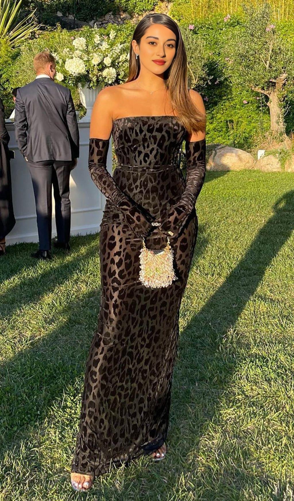 LEOPARD OFF SHOULDER EVENING GLOVES MAXI DRESS Artofcb