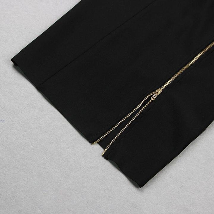 BLACK BIKER WOOL CREPE MIDI DRESS main image 1