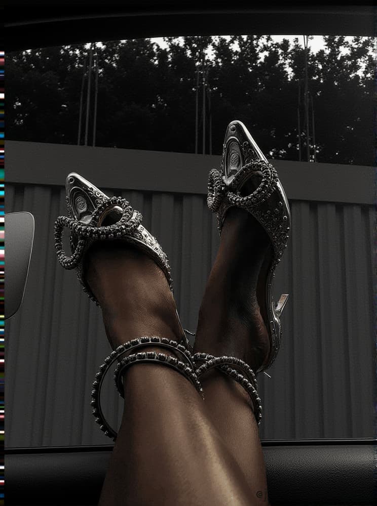 Reyna Bow Embellished Heels