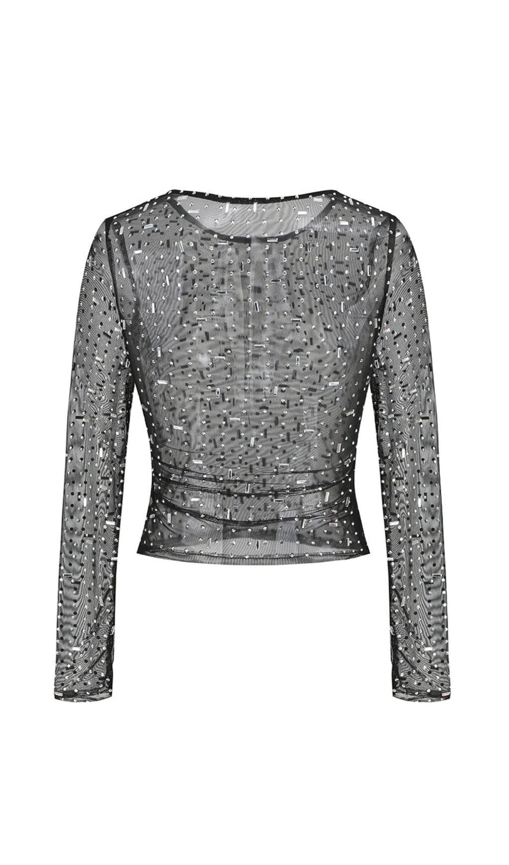【新品タグ付き】現行品  IRENE Lace Print Mesh Tops アイレネ - IRENE | Lace Print Mesh Tops-Gray-36の通販