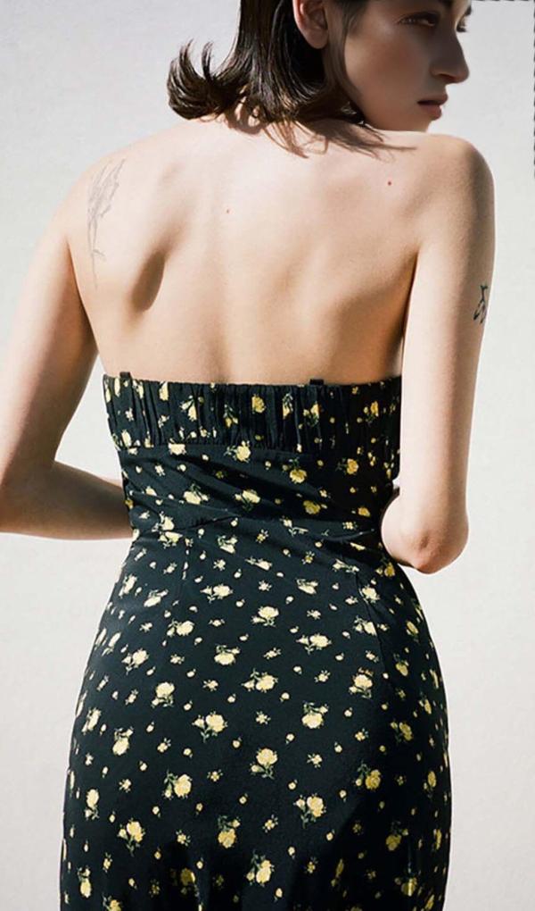 Strappy Floral Print Midi Dress