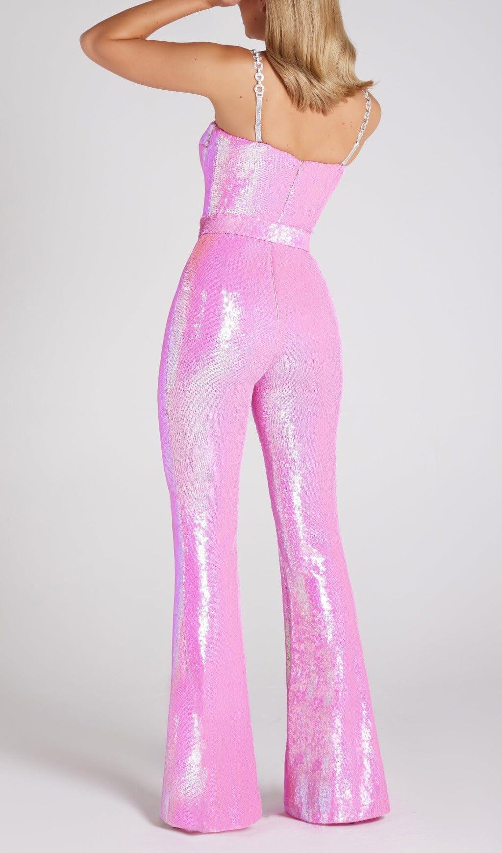 8800 Pink Sequinned Jumpsuit