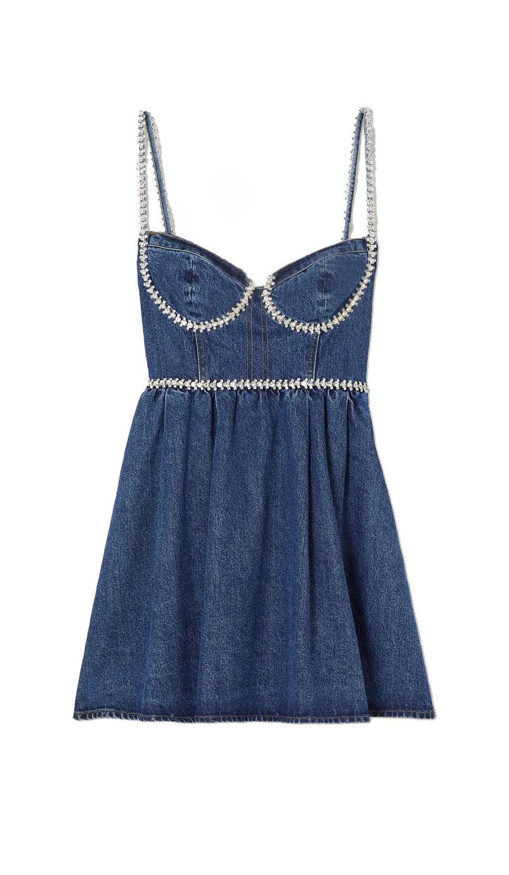 ACLENT Vintage denim mini dress アクレント Women's Shirt Denim Mini Dress in Blue | Alexander McQueen US