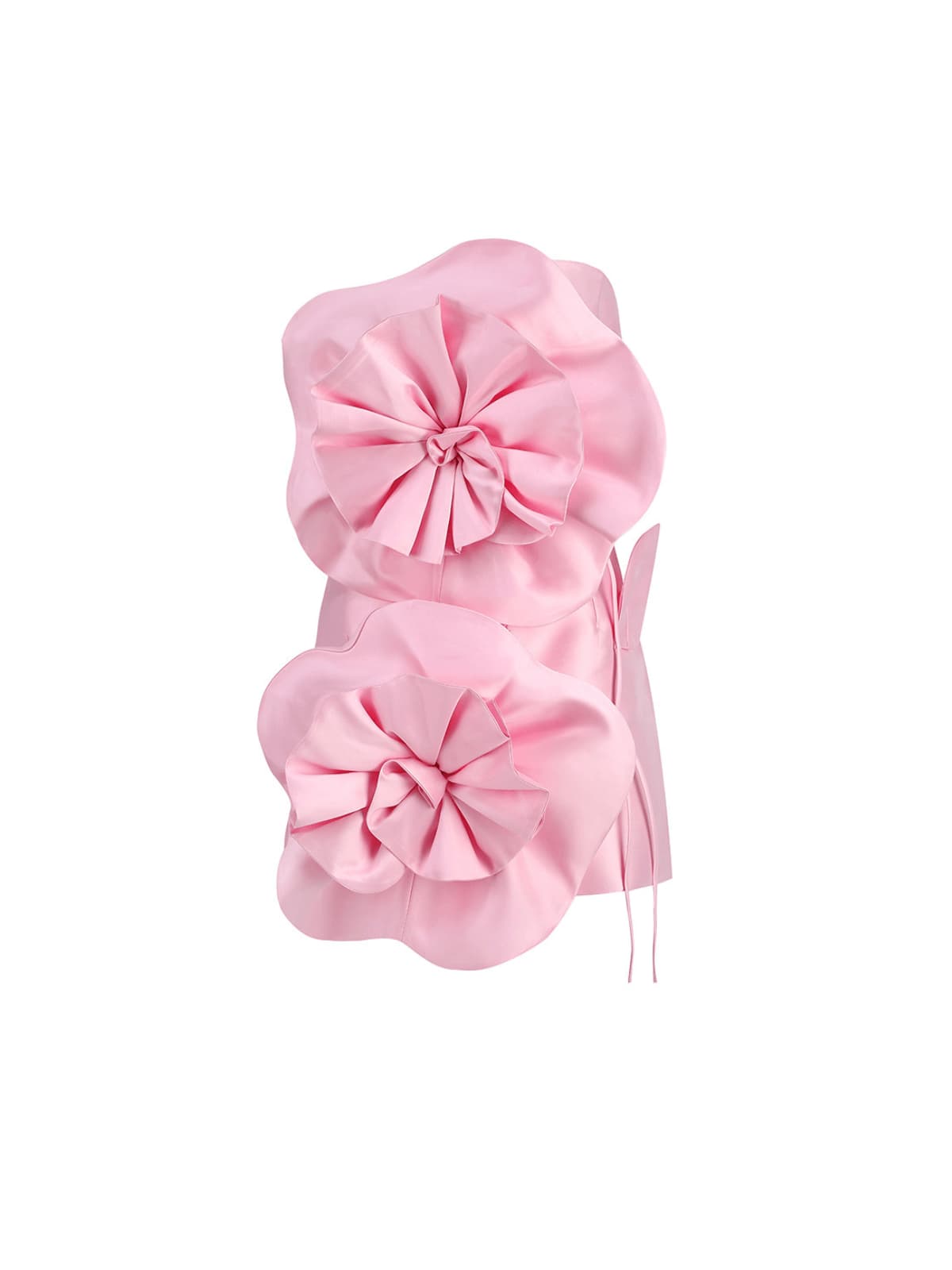 Anwen Strapless Flower Mini Dress In Pink