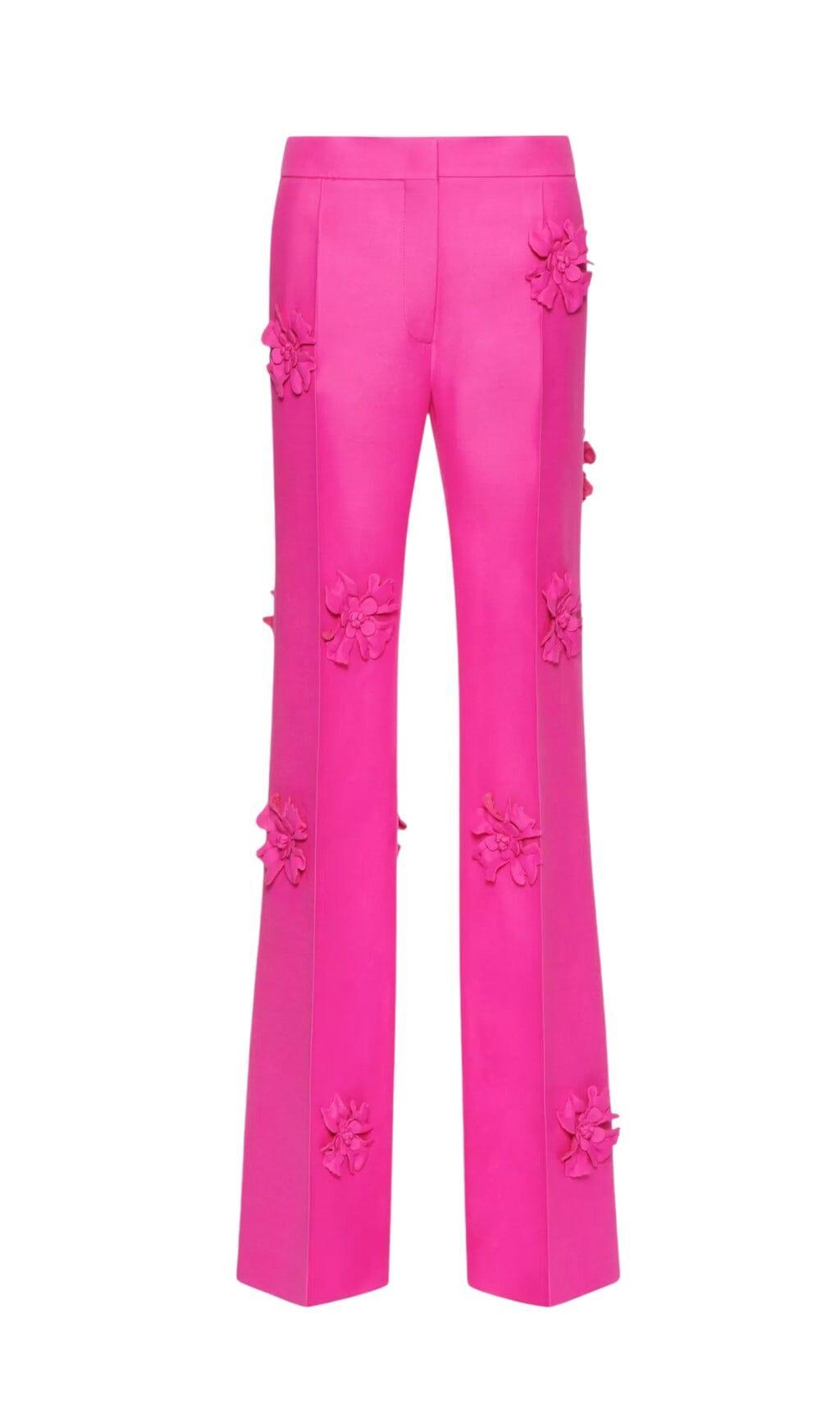 Pink Rose Embroidered Jeans - Flared, Artistic Fit Now!