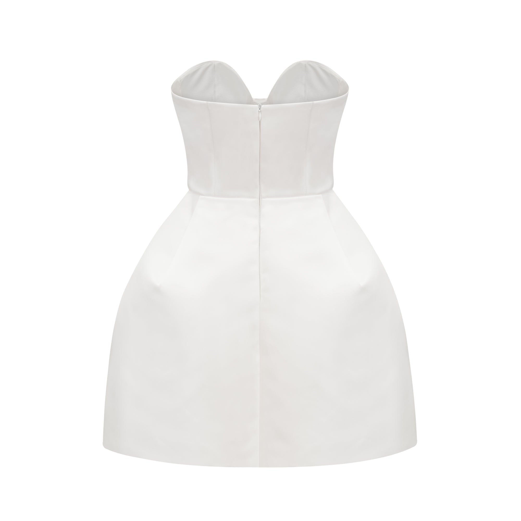 STRAPLESS BUSTIER MINI DRESS IN WHITE