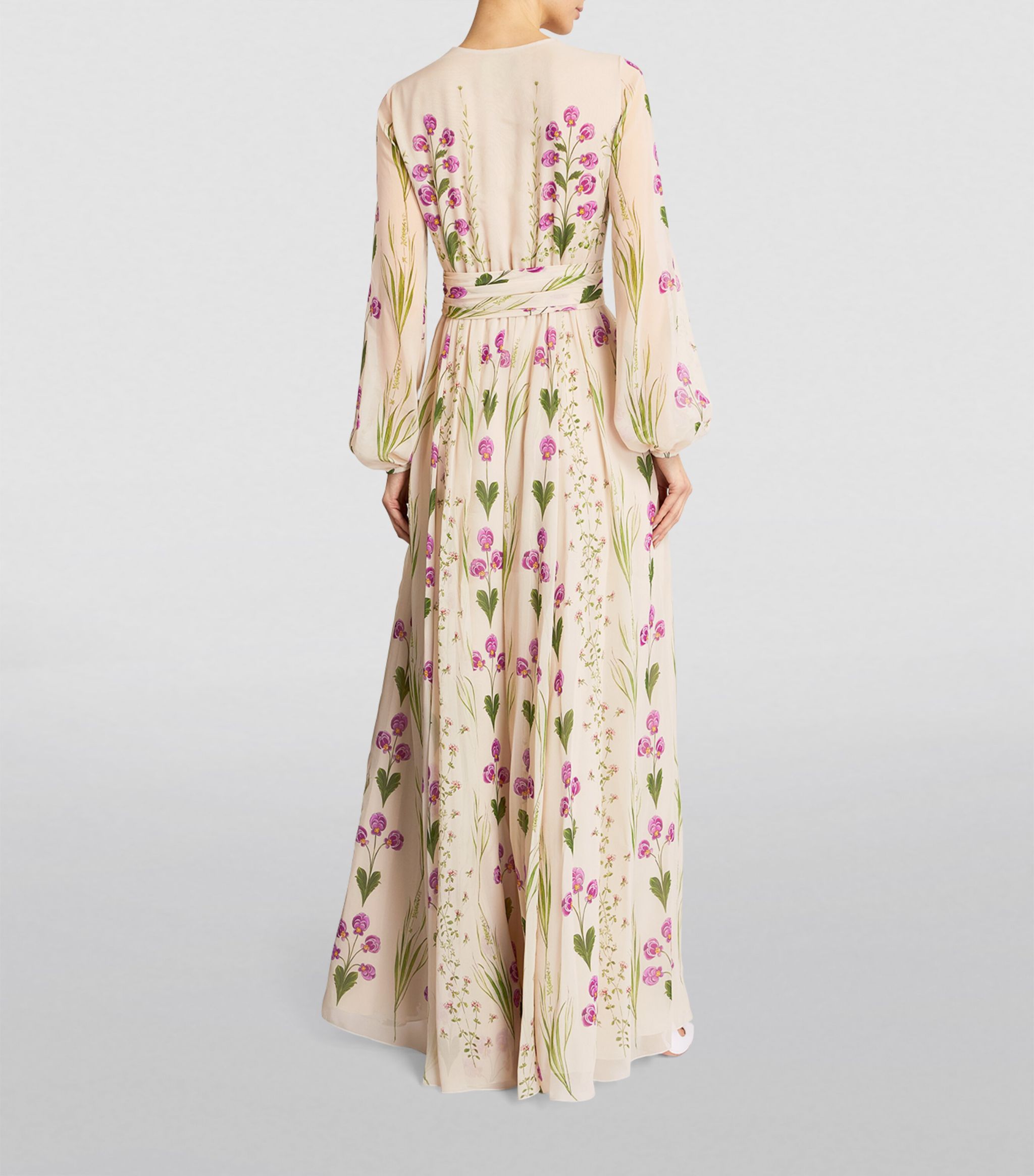 SILK FLORAL MAXI DRESS-Ownci
