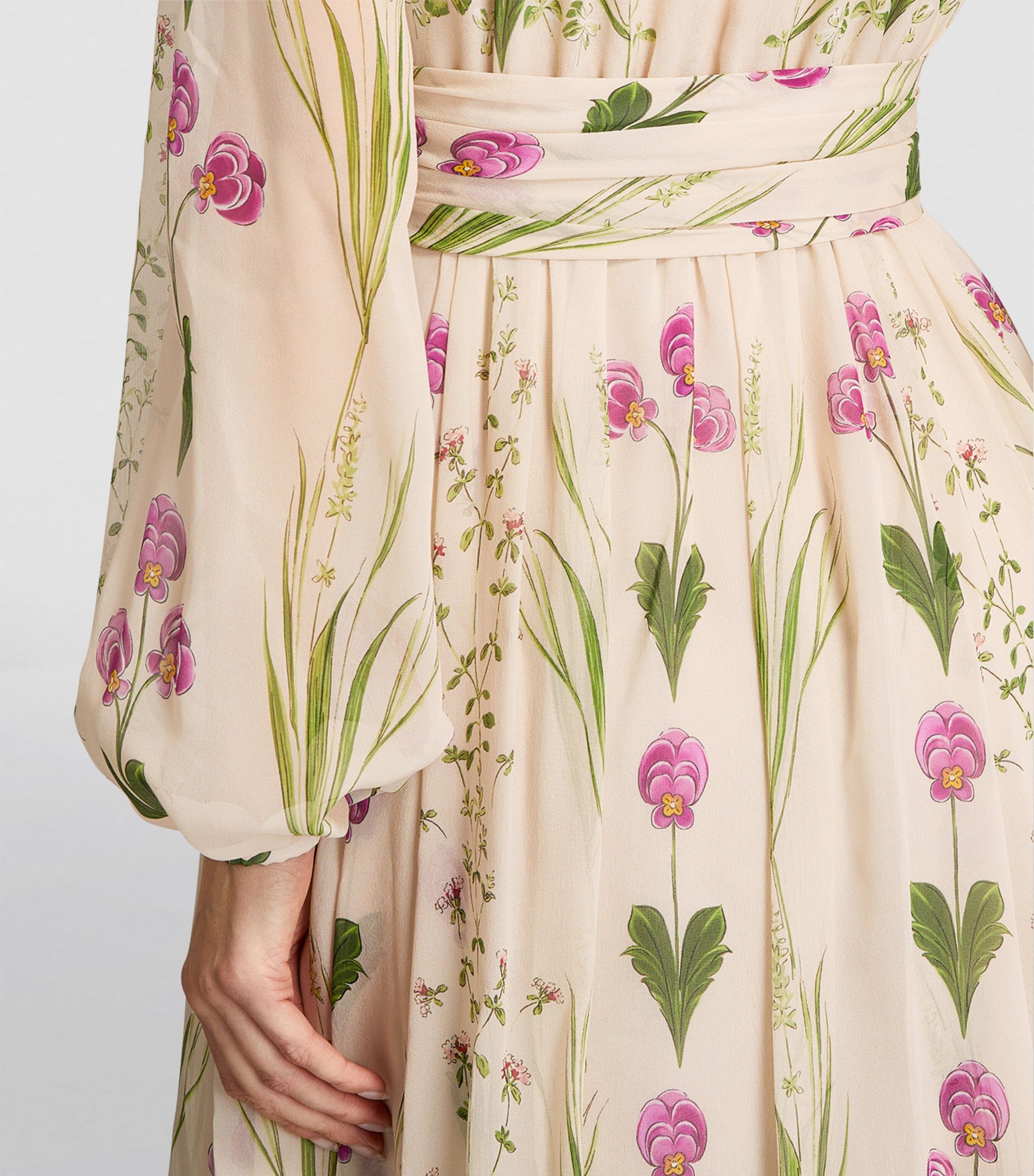 SILK FLORAL MAXI DRESS-Ownci