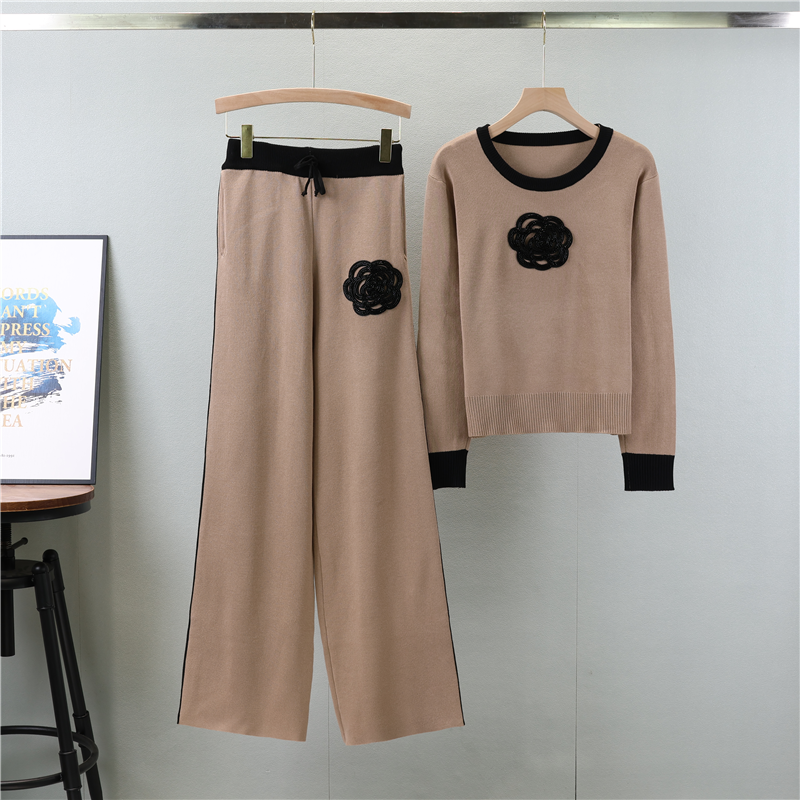 Knitted Sweatshirt And Leggings 2-Piece Suit