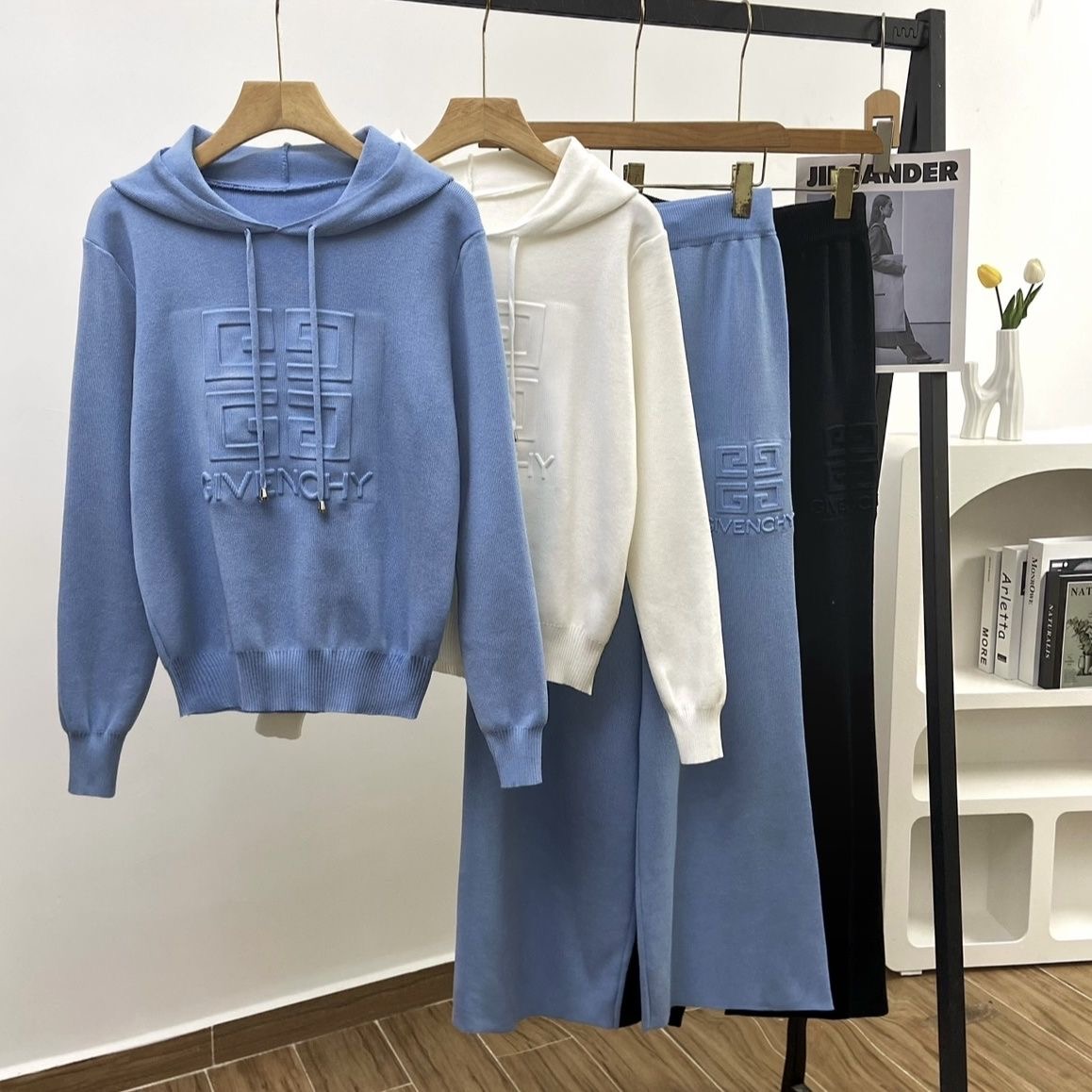 Fashion Letter Printed Suit Top+Pants