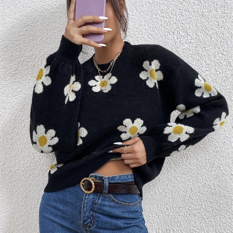 Fashion Trendy Long Sleeve Turtleneck Pullover Lantern Knit Sweater Tops