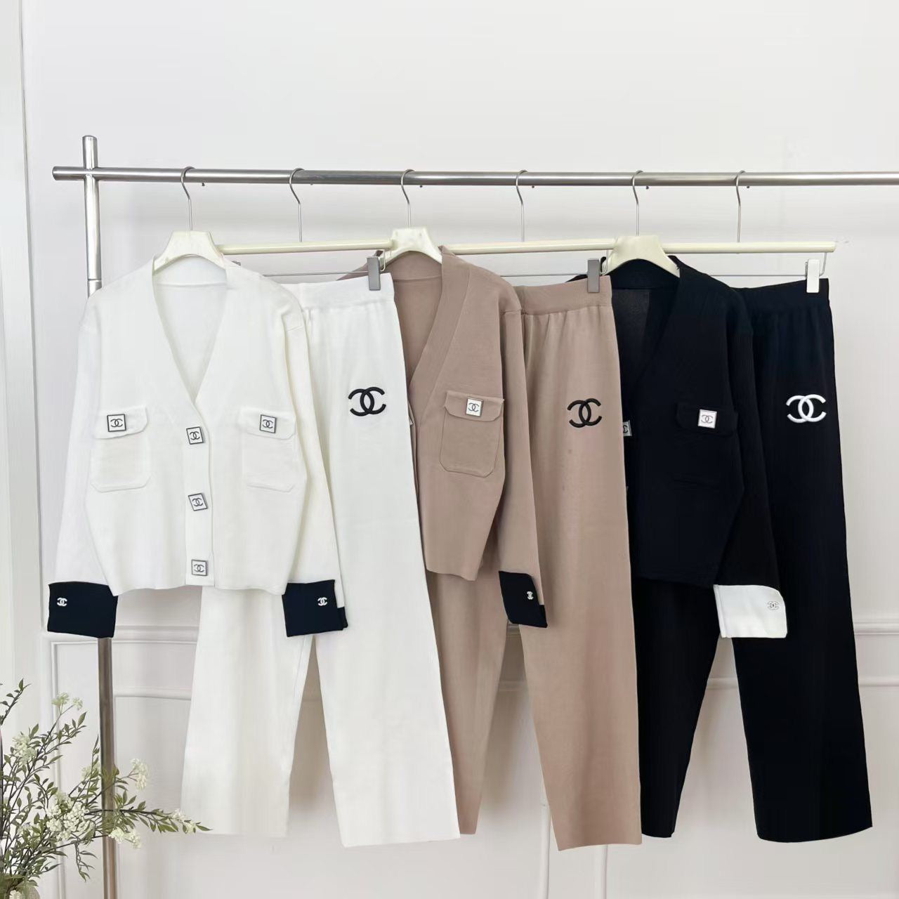 Zip Cardigan Jacket And Leggings 2-Piece Suit