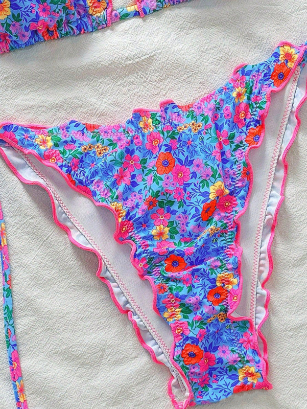 Sexy floral print bikini-chiquechics